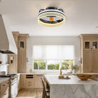 Modern LED Flush Mount Ceiling Fan Light 13" - Black & RGBBlushlighting