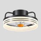 Modern LED Flush Mount Ceiling Fan Light 13" - BlackBlushlighting
