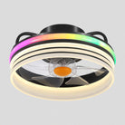 Modern LED Flush Mount Ceiling Fan Light 13" - Black & RGBBlushlighting