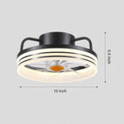 Modern LED Flush Mount Ceiling Fan Light 13" - Black & RGBBlushlighting
