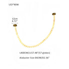 Modern LED Natural Alabaster Globes Beads Hanging Chandelier Indoor Lighting Fixture - 57 globes - L400CM/L157"Warm Light (3000K)Brass + WhiteBlushlighting