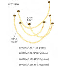 Modern LED Natural Alabaster Globes Beads Hanging Chandelier Indoor Lighting Fixture - 167 globes - L100+L200+L400+L500CM/L40"+L80"+L157"+L197"Warm Light (3000K)Brass + WhiteBlushlighting