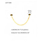 Modern LED Natural Alabaster Globes Beads Hanging Chandelier Indoor Lighting Fixture - 13 globes - L100CM/L40"Warm Light (3000K)Brass + WhiteBlushlighting