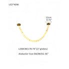 Modern LED Natural Alabaster Globes Beads Hanging Chandelier Indoor Lighting Fixture - 27 globes - L200CM/L80"Warm Light (3000K)Brass + WhiteBlushlighting