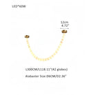 Modern LED Natural Alabaster Globes Beads Hanging Chandelier Indoor Lighting Fixture - 42 globes - L300CM/L118"Warm Light (3000K)Brass + WhiteBlushlighting