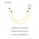 Modern LED Natural Alabaster Globes Beads Hanging Chandelier Indoor Lighting Fixture - 112 globes - L300+L500CM/L118"+L197"Warm Light (3000K)Brass + WhiteBlushlighting