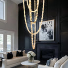 Modern LED Natural Alabaster Globes Beads Hanging Chandelier Indoor Lighting Fixture-Modern Pendant lamp-Blushlighting-167 globes-L100+L200+L400+L500CM/L40"+L80"+L157"+L197"-Neutral Light (4000K)-Black + White-Blushlighting