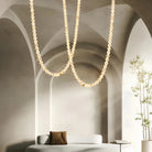 Modern LED Natural Alabaster Globes Beads Hanging Chandelier Indoor Lighting Fixture-Modern Pendant lamp-Blushlighting-112 globes-L300+L500CM/L118"+L197"-Neutral Light (4000K)-Black + White-Blushlighting