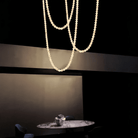 Modern LED Natural Alabaster Globes Beads Hanging Chandelier Indoor Lighting Fixture-Modern Pendant lamp-Blushlighting-125 globes-L100+L300+L500CM/L40"+L118"+L197"-Warm Light (3000K)-Black + White-Blushlighting