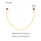 Modern LED Natural Alabaster Globes Beads Hanging Chandelier Indoor Lighting Fixture-Modern Pendant lamp-Blushlighting-70 globes-L500CM/L197"-Warm Light (3000K)-Brass + White-Blushlighting