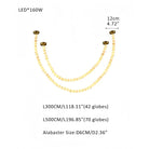 Modern LED Natural Alabaster Globes Beads Hanging Chandelier Indoor Lighting Fixture-Modern Pendant lamp-Blushlighting-112 globes-L300+L500CM/L118"+L197"-Warm Light (3000K)-Brass + White-Blushlighting