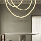 Modern LED Natural Alabaster Globes Beads Hanging Chandelier Indoor Lighting Fixture-Modern Pendant lamp-Blushlighting-125 globes-L100+L300+L500CM/L40"+L118"+L197"-Neutral Light (4000K)-Black + White-Blushlighting