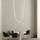 Modern LED Natural Alabaster Globes Beads Hanging Chandelier Indoor Lighting Fixture-Modern Pendant lamp-Blushlighting-70 globes-L500CM/L197"-Warm Light (3000K)-Black + White-Blushlighting