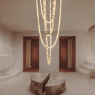 Modern LED Natural Alabaster Globes Beads Hanging Chandelier Indoor Lighting Fixture-Modern Pendant lamp-Blushlighting-Blushlighting