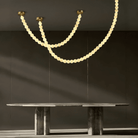 Modern LED Natural Alabaster Globes Beads Hanging Chandelier Indoor Lighting Fixture-Modern Pendant lamp-Blushlighting-112 globes-L300+L500CM/L118"+L197"-Warm Light (3000K)-Black + White-Blushlighting