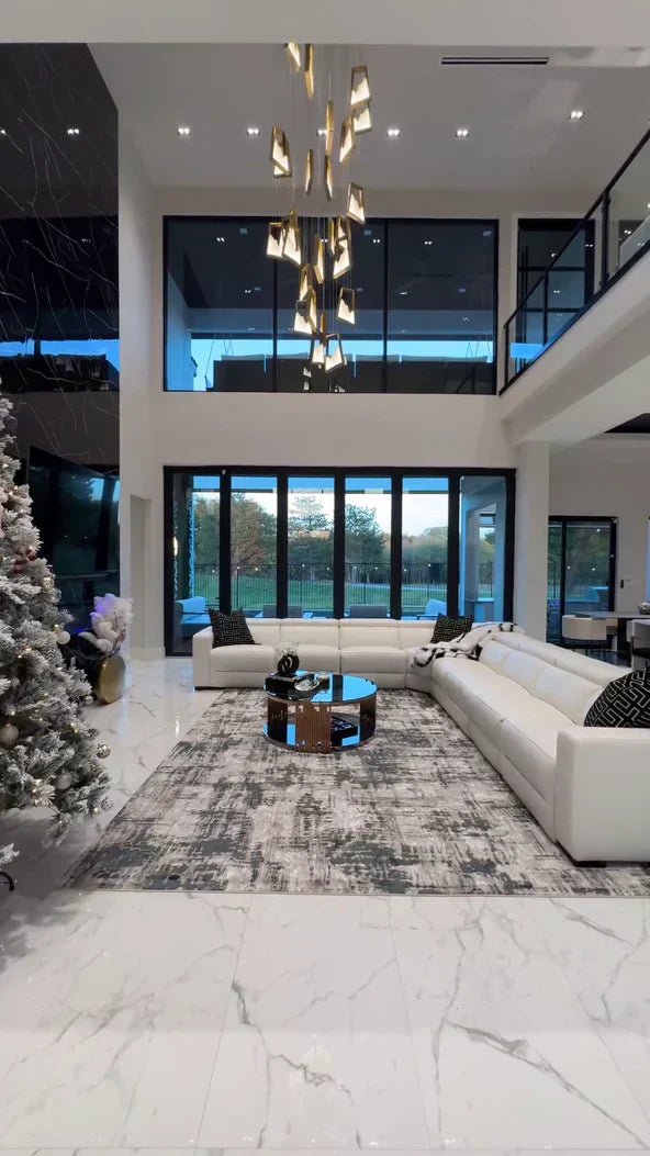 Modern Light Luxury Alabaster Chandelier in Gold Finish-Chandeliers-Blushlighting-Blushlighting