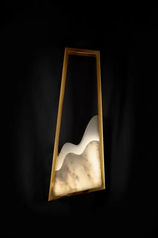 Modern Light Luxury Alabaster Chandelier in Gold Finish-Chandeliers-Blushlighting-Blushlighting