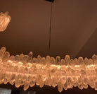 Modern Light Luxury Designer Model Natural Crystal Stone Long Dining Chandelier Furniture for Dining Room/Kitchen Island/Study Room - L47.2"*H4.7"Warm LightBlushlighting
