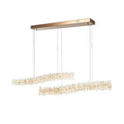 Modern Light Luxury Designer Model Natural Crystal Stone Long Dining Chandelier Furniture for Dining Room/Kitchen Island/Study Room - L47.2"*H4.7"Warm LightBlushlighting