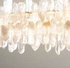 Modern Light Luxury Designer Model Natural Crystal Stone Long Dining Chandelier Furniture for Dining Room/Kitchen Island/Study Room - L47.2"*H4.7"Warm LightBlushlighting