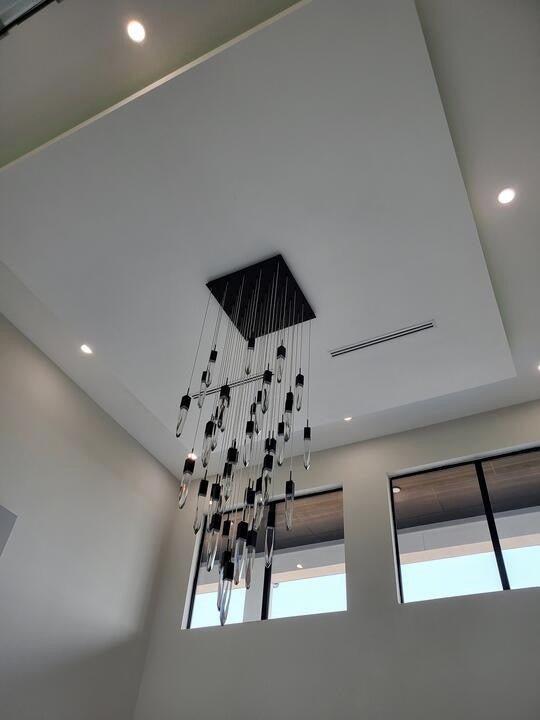 Modern Light Luxury Round/Rectangle Ceiling Pendant Light in Black Finish for Kitchen Island/ Staircase/Living Room-Chandeliers-Blushlighting-Blushlighting