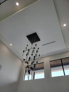 Modern Light Luxury Round/Rectangle Ceiling Pendant Light in Black Finish for Kitchen Island/ Staircase/Living Room-Chandeliers-Blushlighting-Blushlighting