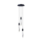 Modern Light Luxury Round/Rectangle Ceiling Pendant Light in Black Finish for Kitchen Island/ Staircase/Living Room-Chandeliers-Blushlighting-3 Lights-Round-Warm Light-Blushlighting