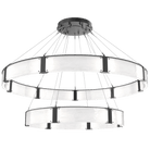 Modern Light Luxury Two-tier Glass Ring Chandelier - D40"*+D60"/53kgBlackWhite LightBlushlighting