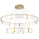 Modern Light Luxury Two-tier Glass Ring Chandelier - D40"*+D60"/53kgBrassWarm LightBlushlighting