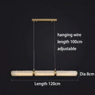 Modern Linear Alabaster Chandelier, Chandelier Over Dining Table - 47.24''LBlushlighting