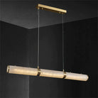 Modern Linear Alabaster Chandelier, Chandelier Over Dining Table-Pendant Light-Blushlighting