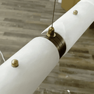 Modern Linear Alabaster Chandelier, Chandelier Over Dining Table - 47.24''LBlushlighting