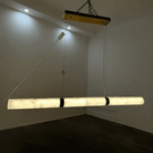 Modern Linear Alabaster Chandelier, Chandelier Over Dining Table - 47.24''LBlushlighting