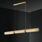 Modern Linear Alabaster Chandelier, Chandelier Over Dining Table - 39.37‘’LBlushlighting