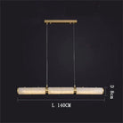 Modern Linear Alabaster Chandelier, Chandelier Over Dining Table-Pendant Light-55.12''L-Blushlighting