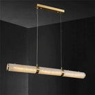 Modern Linear Alabaster Chandelier, Chandelier Over Dining Table-Pendant Light-Blushlighting