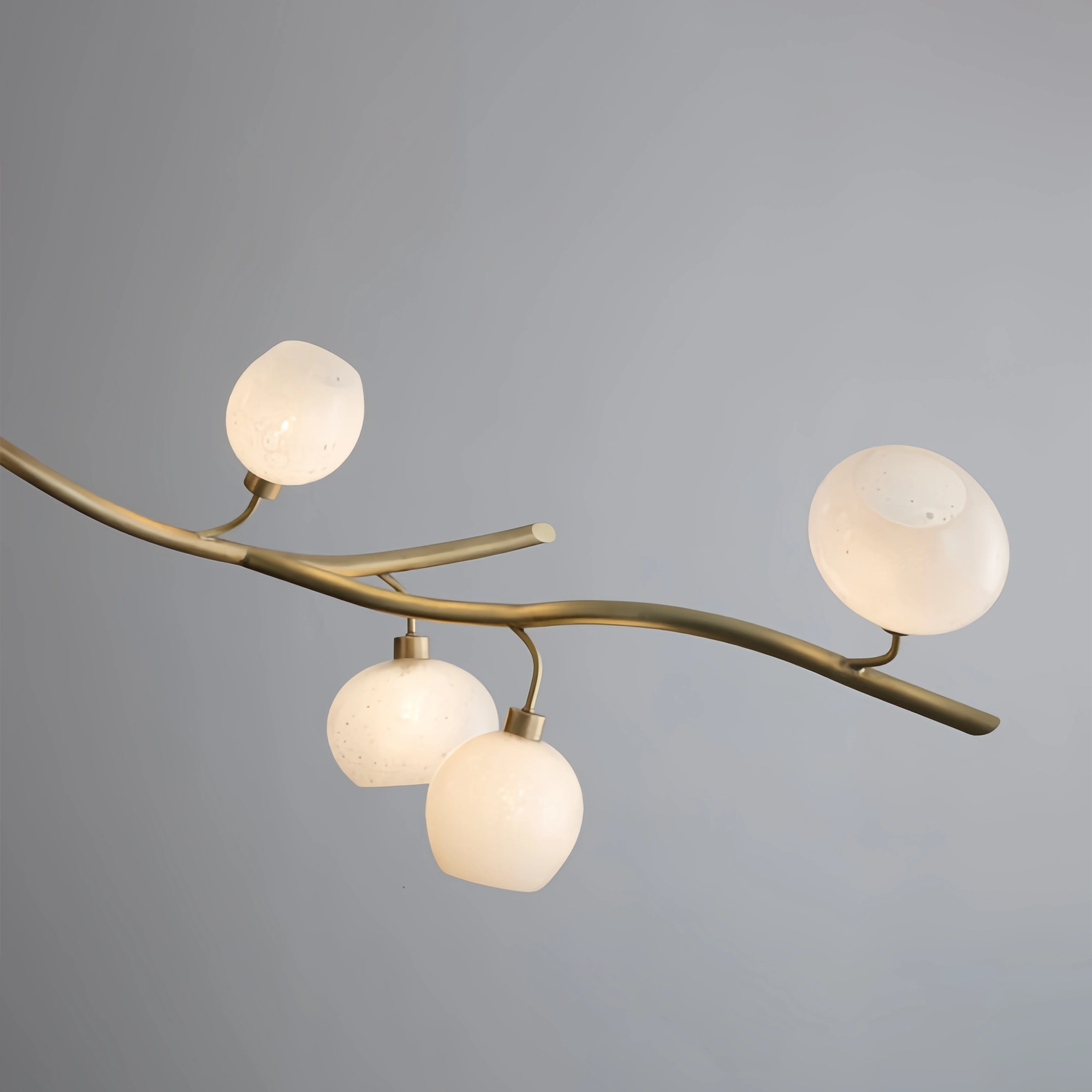 Modern Linear Brass Branches Chandelier for Dining Room-Blushlighting