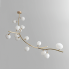 Modern Linear Brass Branches Chandelier for Dining Room-L83.5"*W55"*H75.5"-White light-Blushlighting