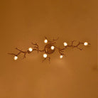 Modern Linear Glass Ball Branch Semi Flush Chandelier - Blushlighting
