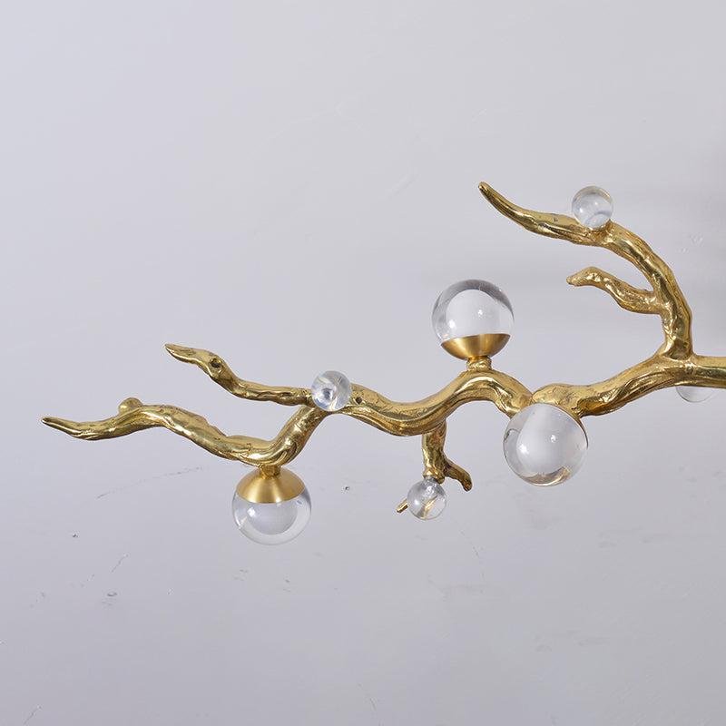 Modern Linear Glass Ball Branch Semi Flush Chandelier - Blushlighting