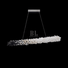 Modern Linear Natural Crystal Stick Chandelier - L59.1"*H6.3"Warm LightBlushlighting