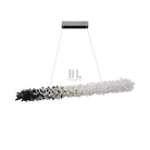 Modern Linear Natural Crystal Stick Chandelier - L39.4"*H6.3"Warm LightBlushlighting