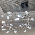 Modern Linear/Round Floral Branches Crystal Chandelier-Blushlighting