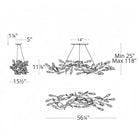 Modern Linear/Round Floral Branches Crystal Chandelier-Blushlighting