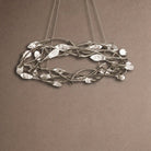 Modern Linear/Round Floral Branches Crystal Chandelier - Round/D35.4"*H8.5"(D90cm*H21.6cm)BlackWarm LightBlushlighting
