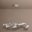 Modern Linear/Round Floral Branches Crystal Chandelier - Round/D35.4"*H8.5"(D90cm*H21.6cm)Antique SilverDimmable Warm LightBlushlighting