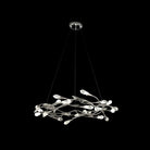 Modern Linear/Round Floral Branches Crystal Chandelier-Round/D35.4"*H8.5"(D90cm*H21.6cm)-Antique Silver-Warm Light-Blushlighting
