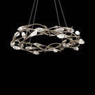 Modern Linear/Round Floral Branches Crystal Chandelier-Round/D35.4"*H8.5"(D90cm*H21.6cm)-Antique Silver-Dimmable White Light-Blushlighting