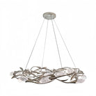 Modern Linear/Round Floral Branches Crystal Chandelier-Round/D35.4"*H8.5"(D90cm*H21.6cm)-Antique Silver-Dimmable Warm Light-Blushlighting