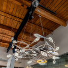 Modern Linear/Round Floral Branches Crystal Chandelier-Blushlighting